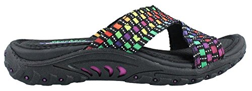 Skechers Women's Reggae Rootsy Vibe Flip Flop,Multi,9 M US