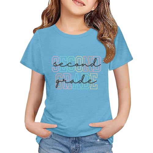 Toddler Kids Back to School Shirt Youth Boys Girls First Day of Preschool Tshirts Children (b-Light Blue, 4-5 Years)