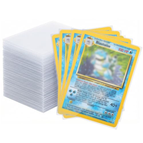 300 Pezzi Buste Proteggi Carte, Trasparenti Bustine Carte 66 X 92 MM Addensato Di 0,2 MM Tasche Vuote per Collezione Pokemon Magic