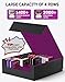 ZLCA Card Storage Box for MTG PTCG, Commander Deck Box Holds 3200+ Cards, Trading Card Storage Case with 4 Stoppers, Card Organizer for TCG Sport Cards(Black&Purple)