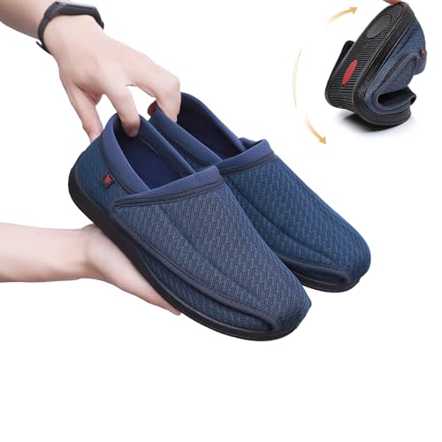Diabetic Shoes,Shoes for Swollen Feet,Edema Footwear,Magic Stickers Adjustable Slippers,Widened and Adjustable Comfortable Flat Walking Shoes for Men or Women