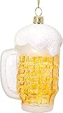 SIKORA BS559 klassisch traditioneller Bierkrug Christbaumschmuck Glas Figur Weihnachtsbaum Anhänger