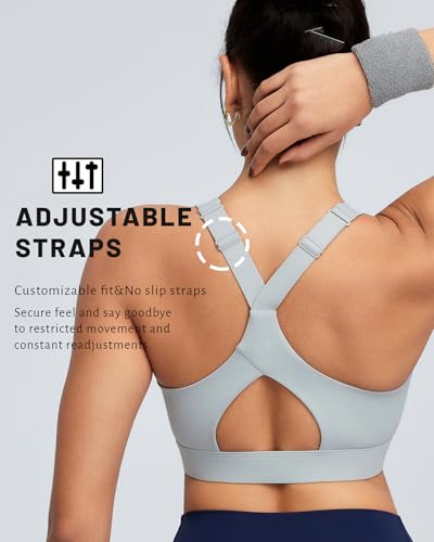 Image of RUNNING GIRL Sports Bra for Women High Support, Molded Cup High Impact Sports Bras with Sewn in Pads Workout Running Bra