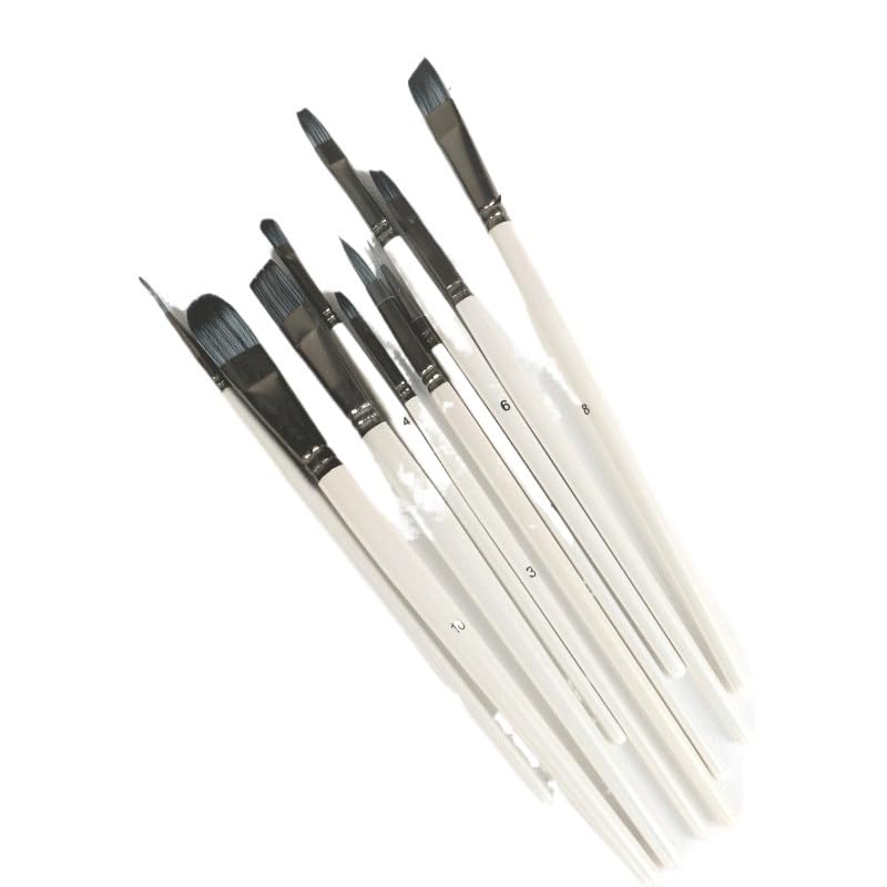 Pinceaux en nylon en lot de 10 parfaits pour peindre à l'atelier ou à l'école