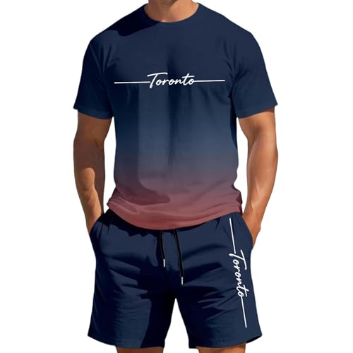 Ensemble homme d'été t-shirt manches courtes navy pour les vacances et la plage