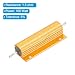PATIKIL 100W 1.5 Ohm Aluminum Shell Resistor, 4 Pack Aluminum Housing Resistor Housed Case Wirewound Resistors Screw Tap Power Resistor 5% Tolerance, Golden