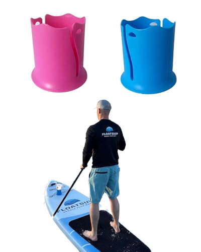YIPFEN 2er Set SUP Flaschenhalter Blau Rot Stabile & Universelle Halterung für Paddle Board Kajak Surfbrett Hält Wasserflaschen sicher & griffbereit beim Wassersport