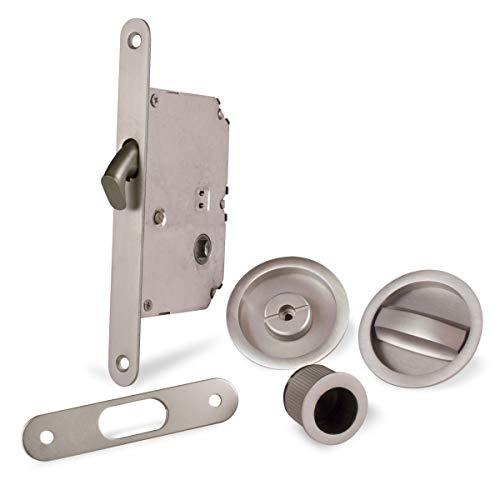 JDEL Kit Puerta CORREDERA Redondo NIQUEL Satinado, 0 Cover