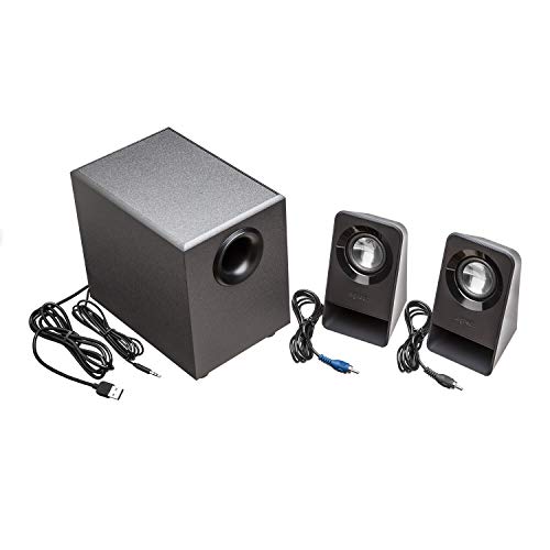 Caixa de som Multimidia Logitech Z211 com Sistema 2.1 e conexão 3,5mm - Preto