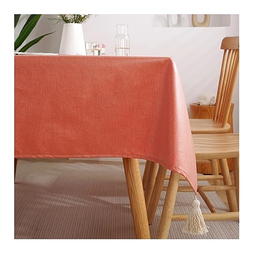 Nappe rectangulaire orange 120x170cm polyester anti-tache unie - 2