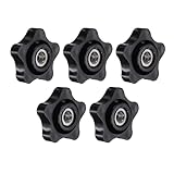 uxcell 5Pcs Star Knob, 5/16'-18 Star Shape Knurled Clamping Knobs Fluted Screw-On Through Hole Threaded Nuts...