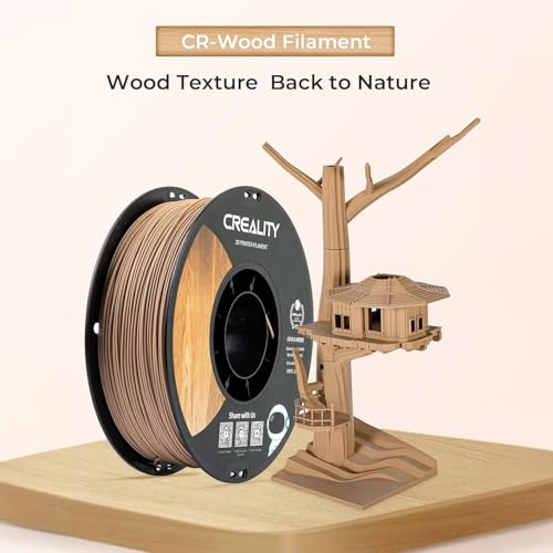 Image of Official CREALITY Wood Filament PLA 1.75 mm, Wood 3D Printer Filament, More Than 30% Real Wood, Smooth Silk Texture, Toughness, 1kg(2.2lbs) /Spool 3D Printing Filament, for All FDM 3D Printers
