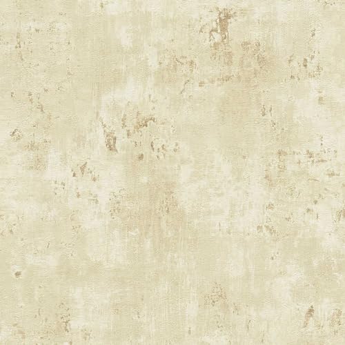 Papier peint aspect plâtre beige pour masquer les défauts - 3
