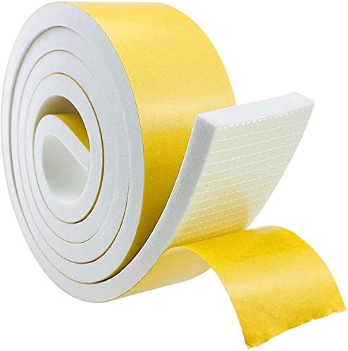 Self-Adhesive Foam Sealing Tape, Black, 12 mm (W) x 3 mm (D), Foam Rubber Self-Adhesive for Door Windows, Weatherproof, Anti-Collision, Sound Insulation (4 m Long x 3 Rolls)