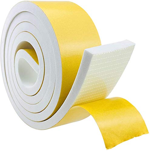Storystore Joint Isolation pour Porte Fenêtre, Joint Adhésif en Mousse Caoutchouc, 50mm(l) x10mm (H) x2m(L) Bande Caoutchouc Joint Isolation du Bruit Froid,...