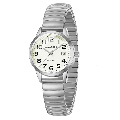 Elegant Silver Watches for Women Small Analog Watch, Waterproof Ladies Watches with Stainless Steel Expansion Band and Luminous Dial- Fashionable Christmas & Birthday Gifts for Women