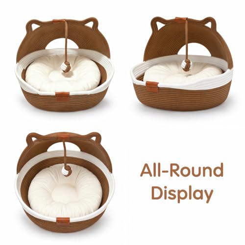 WAGPAWS Cat Bed Cave Indoor Cats, Handwoven Rope Basket, Easy-Clean, 2-in-1 by WAGPAWS - Used condition - Image 3