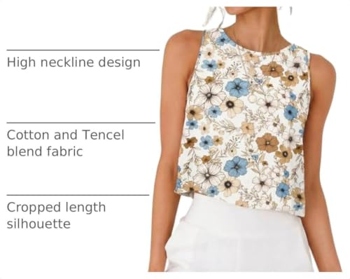 Image of IDEALSANXUN Womens Linen Crop Tank Tops 2026 Spring Summer Sleeveless Tops