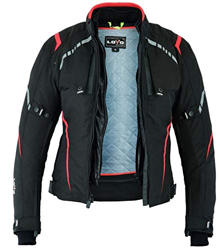 LOVO - Chaqueta Moto Mujer 4 Estaciones Tricapa Corta - Ropa Moto Mujer Alta Protección y Confort - Cazadora Moto Mujer para Verano e Invierno - Estilo Deportivo para Todas las Estaciones