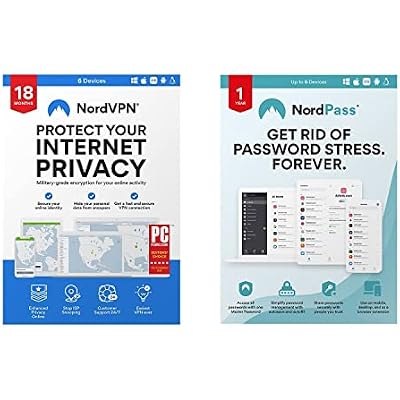 NordVPN Plus - 18-Month VPN + NordPass 1-Year Password Manager Subscription - All-Round Everyday Internet Privacy and Security [Physical box]