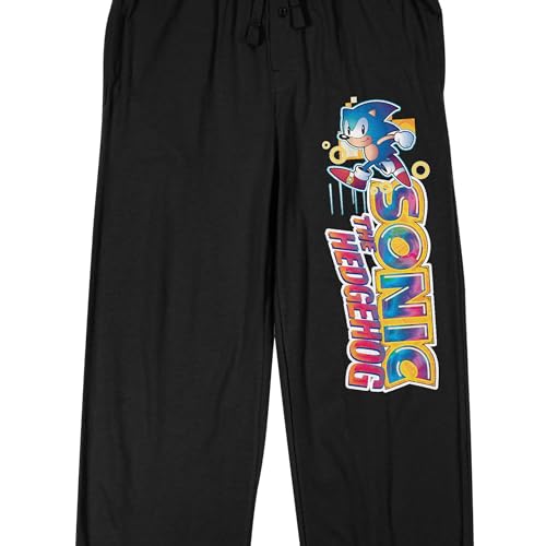 Sonic The Hedgehog Classic Men's Black Sleep Pajama Pants2