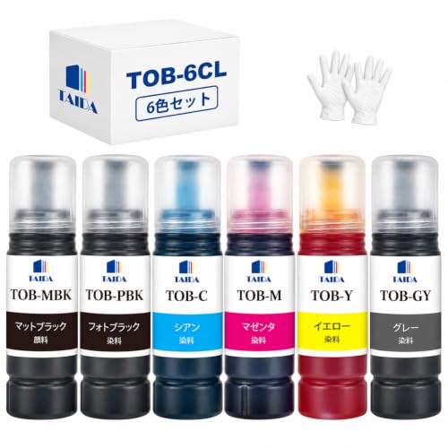 TOB トビバコ インク エプソン用 互換インクボトル 6色セット TOB-6C
