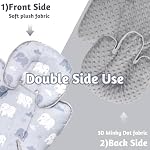 TANOFAR Insert de siège de voiture pour bébé gris, tête de siège d'auto souple support pour enfant, 2-in-1 Coussin de siège bébé réversible, parfait pour les garçons et les filles, éléphant
