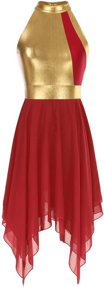 Niiyyjj Womens Ballet Lyrical Dance Dress Performance Costume Prom Party Dress Gymnastics Dancewear