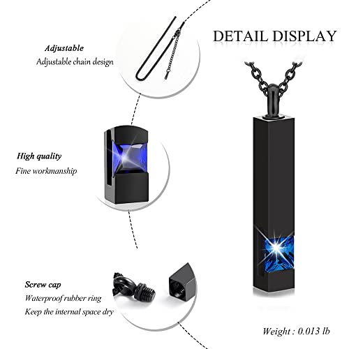 5 Pcs Urn Necklace for Ashes Keepsake Cremation Jewelry Heart Cross Cubic Stainless Steel Urn Keepsake Necklace Crystal Memorial Locket Ashes Jewelry for Women Men Loved Ones3