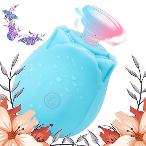 New Enhanced Version 2026 New Red Roses Flower Toy for Women, Whisper-Quiet & Waterproof Design Toys U6854Q (Blue)