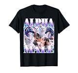 Alpha Male Unicorn Cute Cat Funny Ironic Meme Graphic T-Shirt