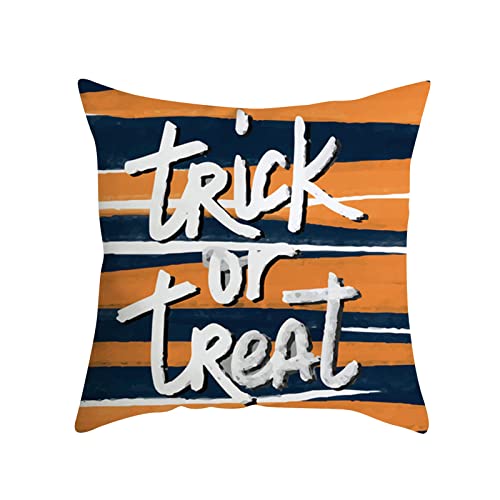 Fundas de almohada estándar rosa Halloween terror hogar sofá funda decorativa cojín almohada azul marino fundas de almohada 24 x 24 pulgadas (D-@, talla única)