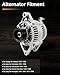 OCPTY Alternator 13341 Fit for Jeep Cherokee 1991-1998, for Jeep Grand Cherokee 1993-1998, for Jeep Wrangler 1991-1995 1997-1998，for Dodge Dakota 97-98 Automotive Replacement Alternators 12V 90Amp