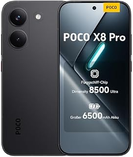 POCO X8 Pro, Smartphone 8+256 GB, Flagship Dimensity 8500-Ultra, 6500mAh (typ) battery, ultra-bright AMOLED display, 50MP Sony IMX882 with OIS, Black, 1 year extra warranty, Charger Not Included - 1
