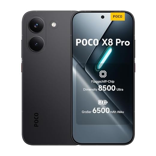 XIAOMI Poco X8 Pro Smartphone 8GB+512GB, Dimensity 8500-Ultra Prozessor, 6500mAh Akku, Ultra-helles AMOLED Display, 50MP Sony IMX882 Hauptkamera mit OIS, Schwarz, 3 Jahre Garantie