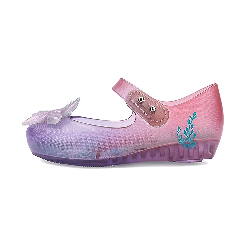 Mini Melissa Ultragirl Disney Little Mermaid II Mary Jane for Babies, Clear/Purple/Pink, 7