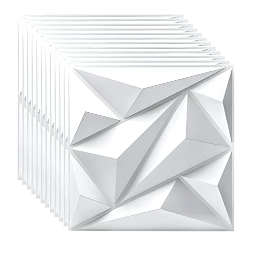 LeapBeast Lot de 12 Panneaux Muraux Texturés 3D,Dalles Murales Décoratives Salon,pour décoration murale intérieure en blanc, décoration murale en PVC
