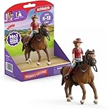 schleich Horse Club | Hannah & Cayenne 42711 | Figurine articulée | avec Accessoires pour Cheval | Superbe Cadeau pour Filles et garçons | Jouet équestre dès 5 Ans | 6 pièces