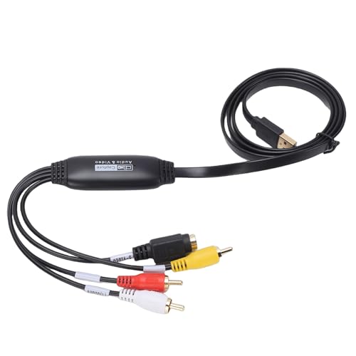 YUEHISY Karta Przechwytywania Wideo USB2.0 z Wejściem S-Video, Konwerter USB 1080P, Konwersja VHS Mini DV VCR DVD na Adapter Cyfrowy