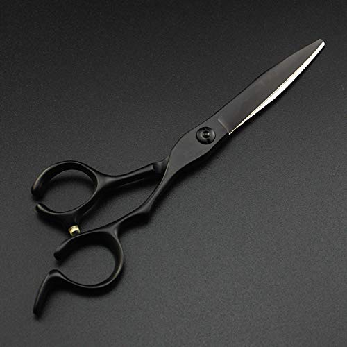 Ciseaux de coiffure noirs de 6 pouces et ciseaux à effiler pour salon