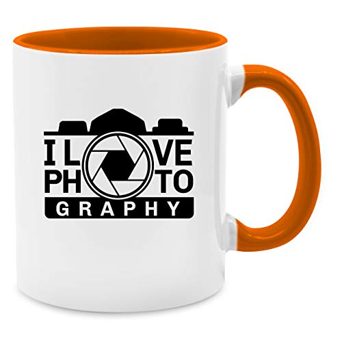 Tasse Berufe - I Love Photography - schwarz - Unisize - Orange - Statement - Q9061 - Kaffee-Tasse inkl. Geschenk-Verpackung