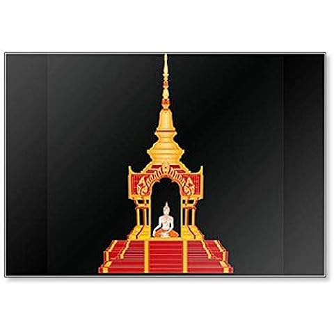 Thai Pagoda with Lord Buddha Sitting Lotus Pose Fridge Magnet Cover