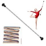 TOXYMHO Kids Baton, 28-Inch Stainless Steel Batons for Twirling for Kids - Includes 1 Gymnastics Wand & 2 Dance Ribbons, Easy to Use for 3-15 Years Old Dance Beginners (Black)