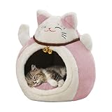 Katzenhaus - Katzenbett | Katzenheim, halbverschlossenes Kleintierhaus | Kuppel geformte Katzennest...