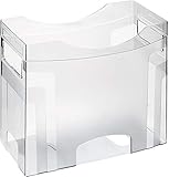 Swiss Made Rotho Cube Hängemappenbox für Aufbewahrung und Transport von bis zu 25 Hängetaschen, Kunststoff (PS) BPA-frei, transparent, (34,5 x 14,5 x 26,5 cm)