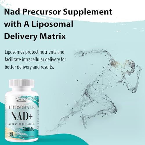COUTIHOT Liposomales NAD+ mit Trans-Resveratrol | Hochdosiert 800 mg pro Portion | 60 Softgels – Liposomale Technologie für effiziente Aufnahme & Premium Reinheit (60 stück (1er Pack))