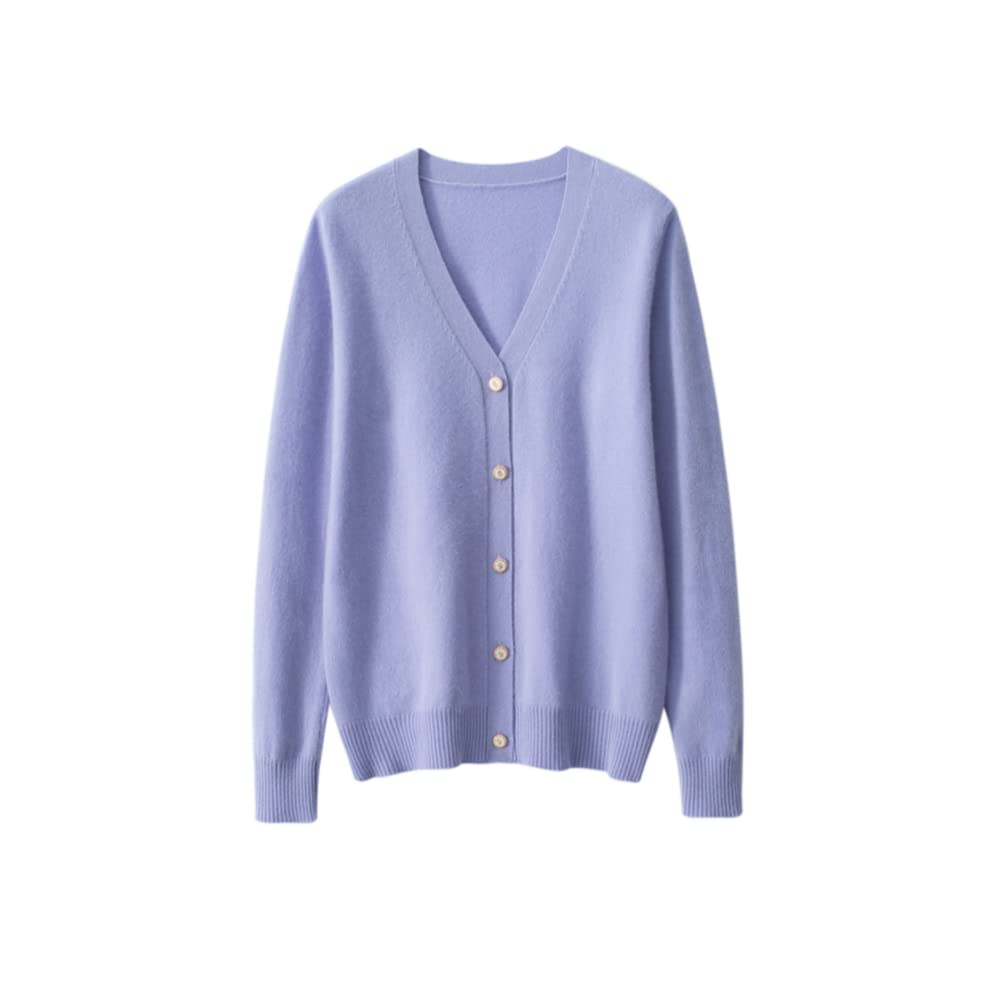 Solid Open Front Knitted Cardigan Cashmere Sweater for Women