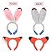 KINTOMG 2 PCS Bunny and Fox Ears Headdband-Halloween Christmas Festival Theme Party Cosplay Costume Accessory for Kids and Adults