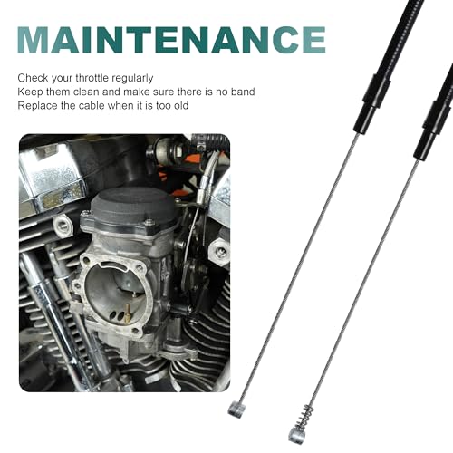 MoKitDora 38.56" Throttle Idle Cable Set for 2004-2006 Harley Sportster 12" XL Handlebar Black Vinyl Coated by MoKitDora - Image 5