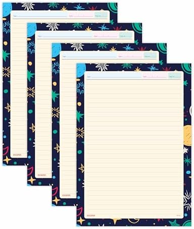 ESCAPER Sky Theme Project Papers - Combo Pack of 50, A4 Sheets (Ruled One Side), Perfect for School Projects, Office Presentations and Creative Artwork